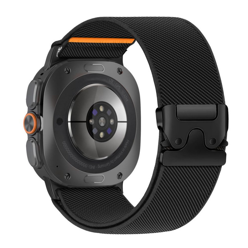 Tech-Protect Nylon Clasp horlogebandje voor Samsung Galaxy Watch Ultra 1 / 2 2024-2026 47 mm, zwart