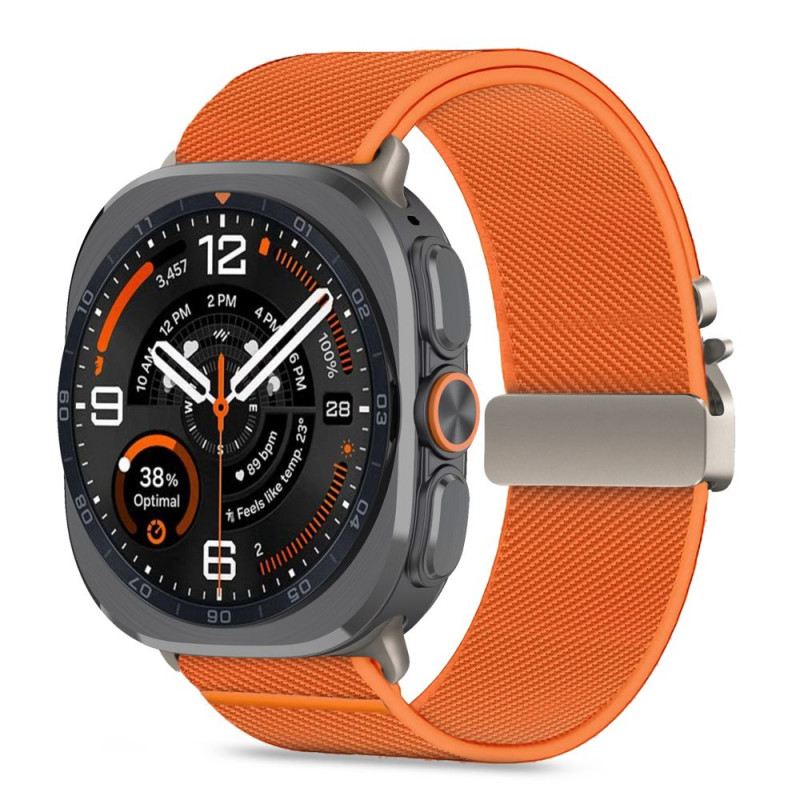 Tech-Protect Nylon Clasp horlogebandje voor Samsung Galaxy Watch Ultra 1 / 2 2024-2026 47 mm, oranje