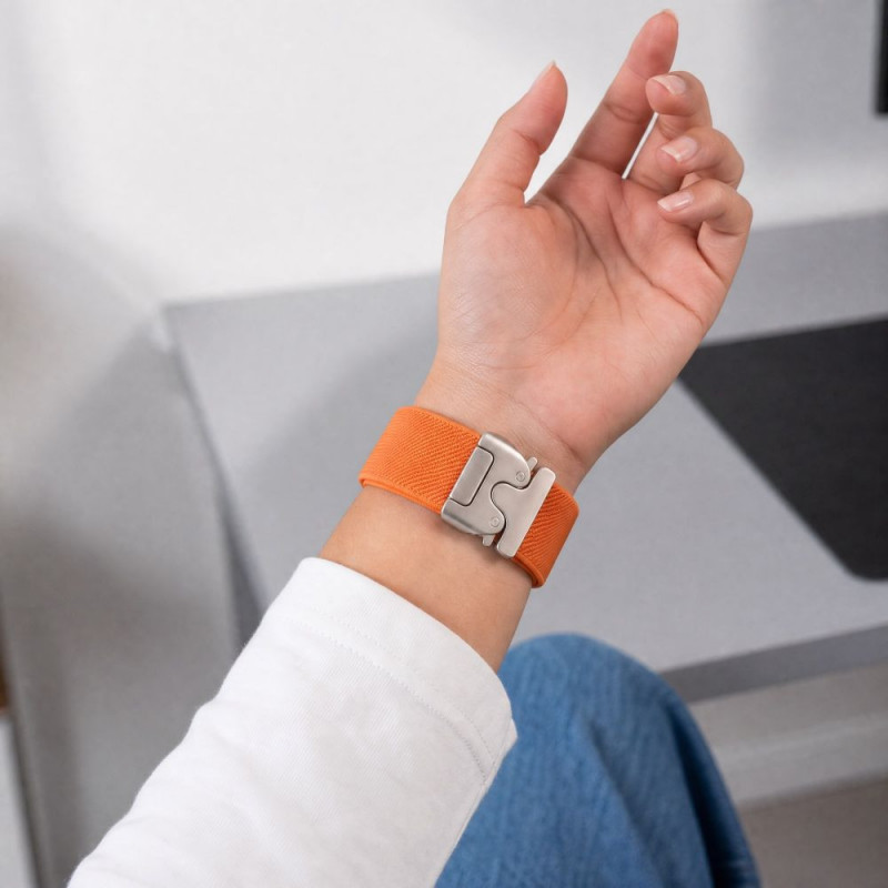 Tech-Protect Nylon Clasp horlogebandje voor Samsung Galaxy Watch Ultra 1 / 2 2024-2026 47 mm, oranje