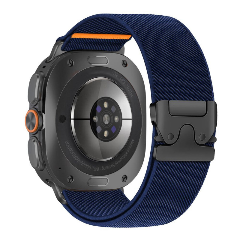 Tech-Protect Nylon Clasp horlogebandje voor Samsung Galaxy Watch Ultra 1 / 2 2024-2026 47 mm, marineblauw