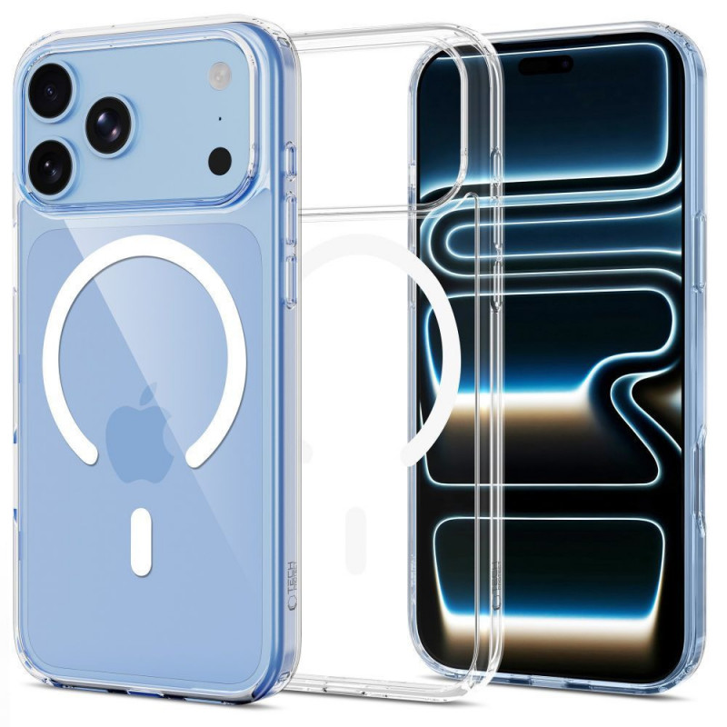 Tech-Protect FlexAir Hybrid MagSafe hoesje met gehard glas (2 st.) voor Apple iPhone 17 Pro Max / 18 Pro Max, transparant