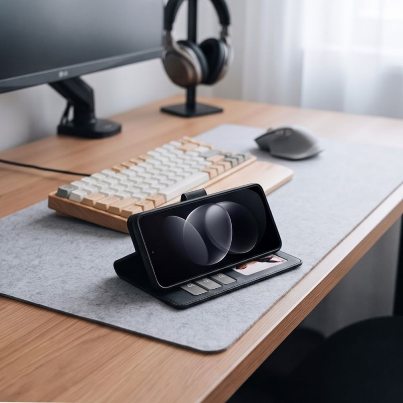 Tech-Protect Wallet portemonneehoesje voor Xiaomi Redmi Note 17 Pro Max 5G, mat zwart
