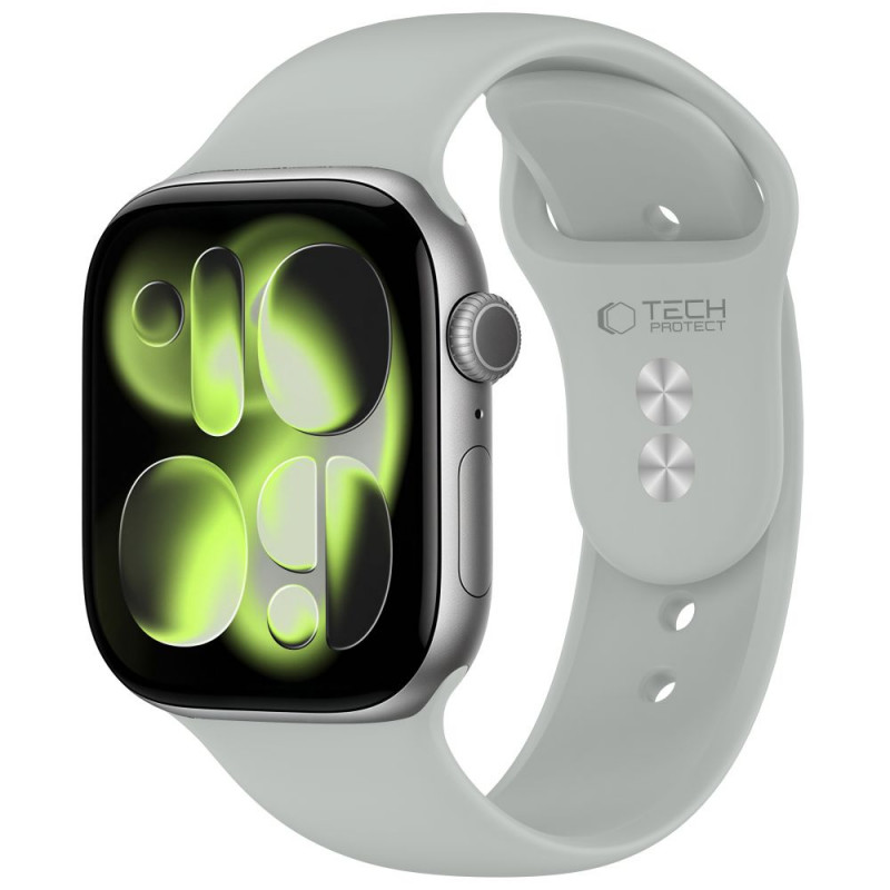 Tech-Protect Silicone bandje voor Apple Watch 8/9/10/11/12/SE 40/41/42 mm, grijs