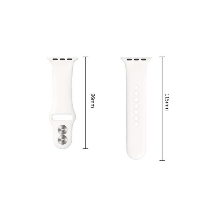 Tech-Protect Silicone bandje voor Apple Watch 8/9/10/11/12/SE 40/41/42 mm, wit