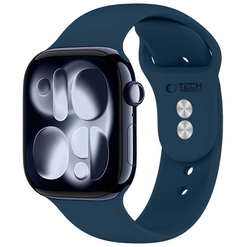Tech-Protect Silicone bandje voor Apple Watch 8/9/10/11/12/SE 40/41/42 mm, marineblauw