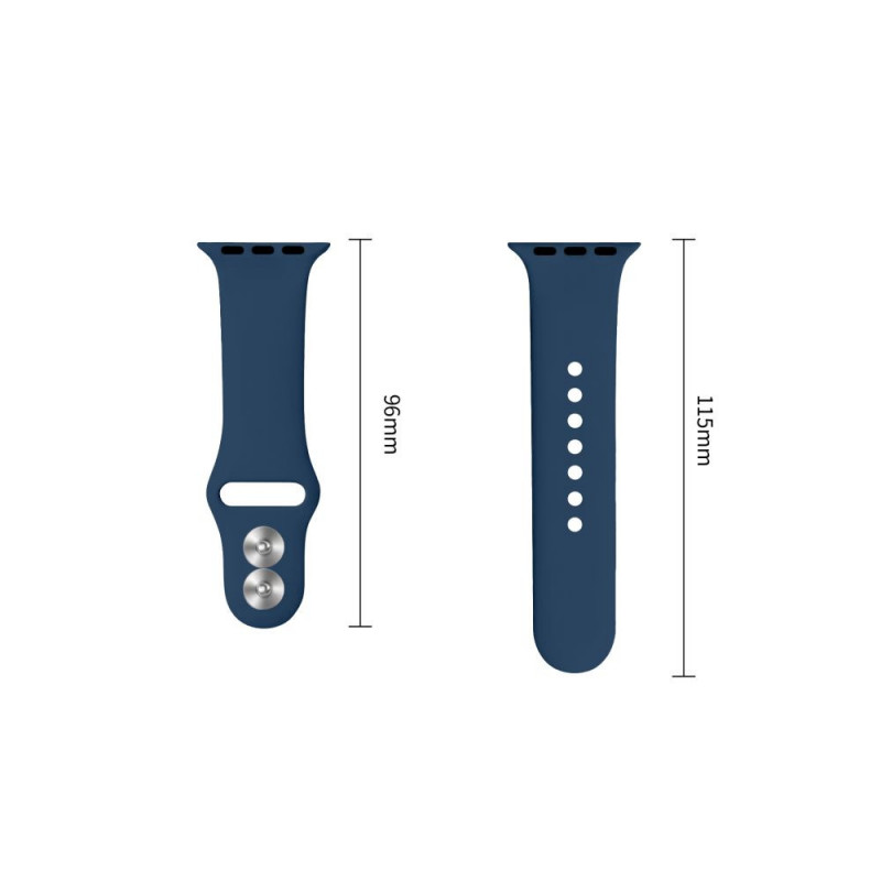Tech-Protect Silicone bandje voor Apple Watch 8/9/10/11/12/SE 40/41/42 mm, marineblauw