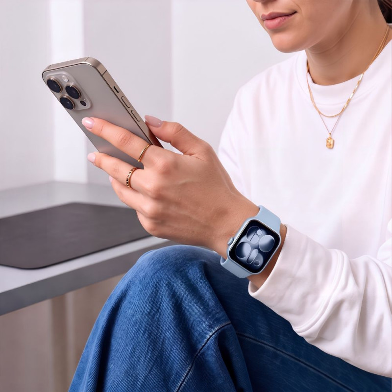 Tech-Protect Silicone bandje voor Apple Watch 8/9/10/11/12/SE 40/41/42 mm, blauw