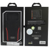 Audi R8 Genuine Leather MagSafe hoesje van echt leer voor iPhone 18 Pro / 17 Pro, zwart en rood (AUDI000239)