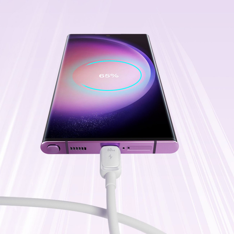 Joyroom S-A14 Multi-Color Series USB-C - USB-C kabel, 60 W, 480 Mbps, 1,2 m, wit (S-CC100A141W)