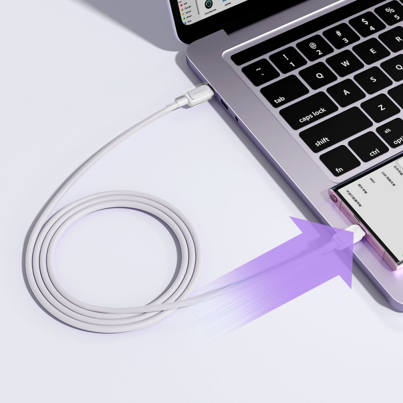 Joyroom S-A14 Multi-Color Series USB-C - USB-C kabel, 60 W, 480 Mbps, 1,2 m, wit (S-CC100A141W)