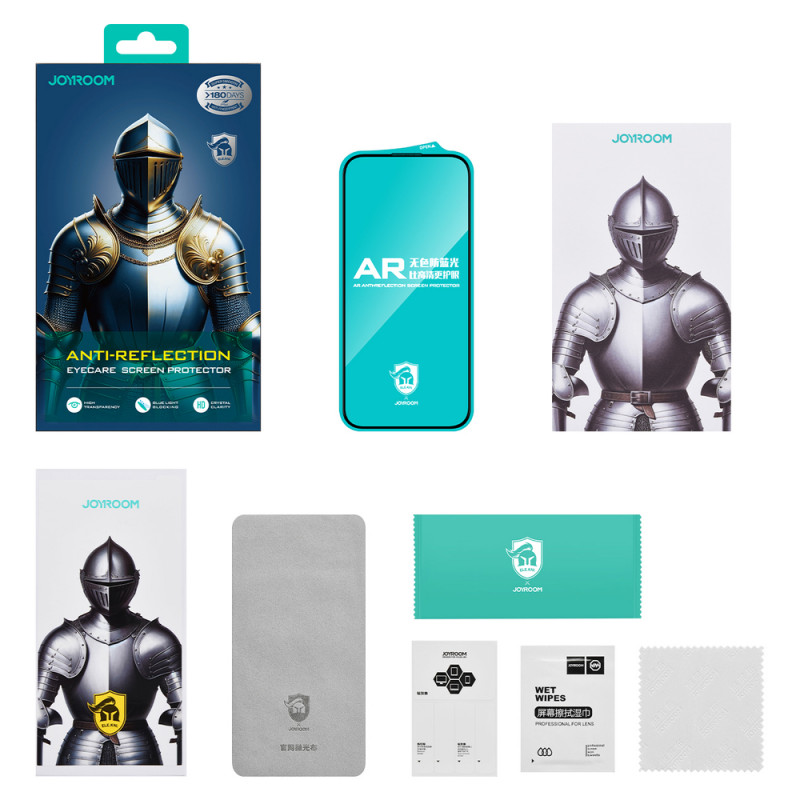 Joyroom JR-MAR0317 antireflecterend gehard glas voor iPhone 15 Plus/16 Plus