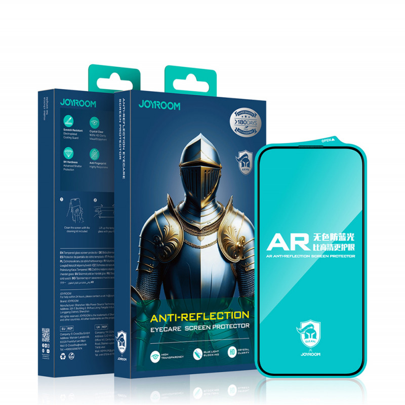 Joyroom JR-MAR0317 antireflecterend gehard glas voor iPhone 15 Plus/16 Plus