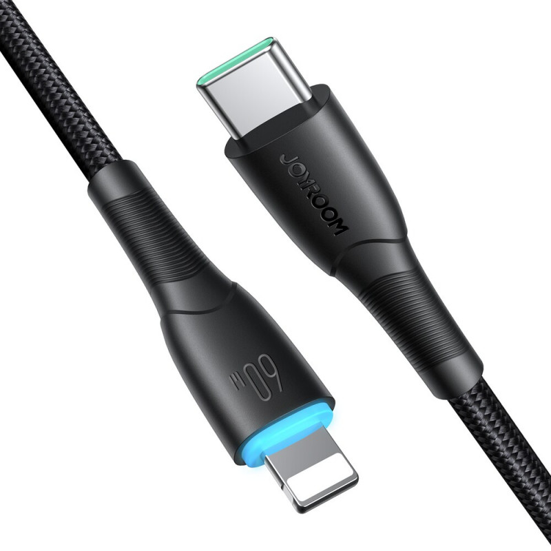 Joyroom Starry Series SA32-CC3 USB-C - USB-C-kabel, 60 W, 480 Mbps, 1 m, zwart