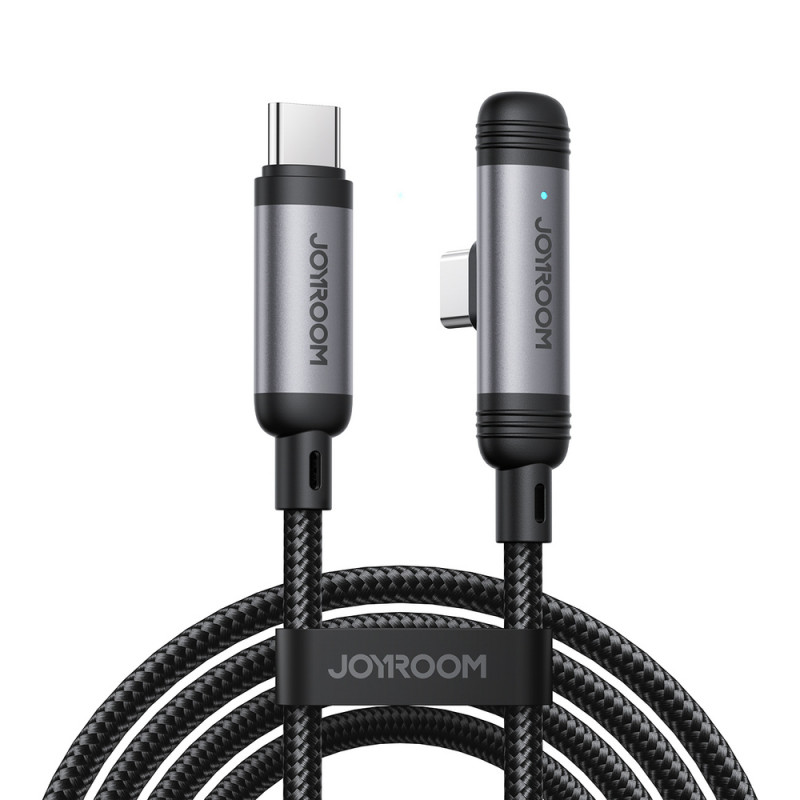 Joyroom EnjoyX Series S-A56 90° USB-C - USB-C-kabel, 60 W, 480 Mbps, 1,2 m, zwart
