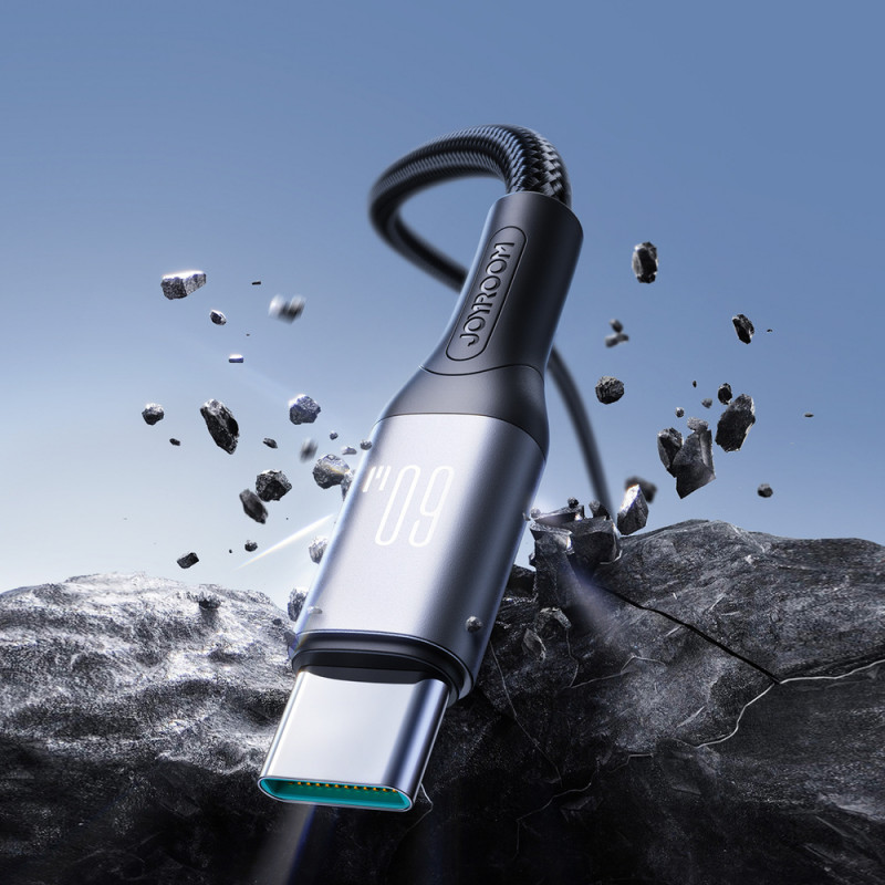 Joyroom Flash Series S-A28 USB-C - USB-C-kabel, 60 W, 480 Mbps, 1 m, zwart