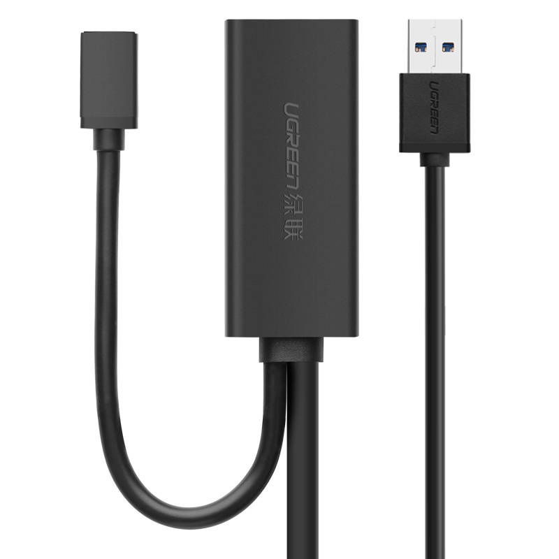 UGREEN US175 USB 3.0-verlengkabel met micro USB-voedingspoort, 5 m, zwart