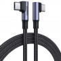 UGREEN US335 70696 haakse USB-C naar USB-C-kabel, 100 W, 1 m, zwart
