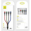USAMS U26 SJ413USB01 (US-SJ413) 4-in-1 gevlochten nylon kabel, 3 m, 2 A (2x Lightning/microUSB/USB-C)