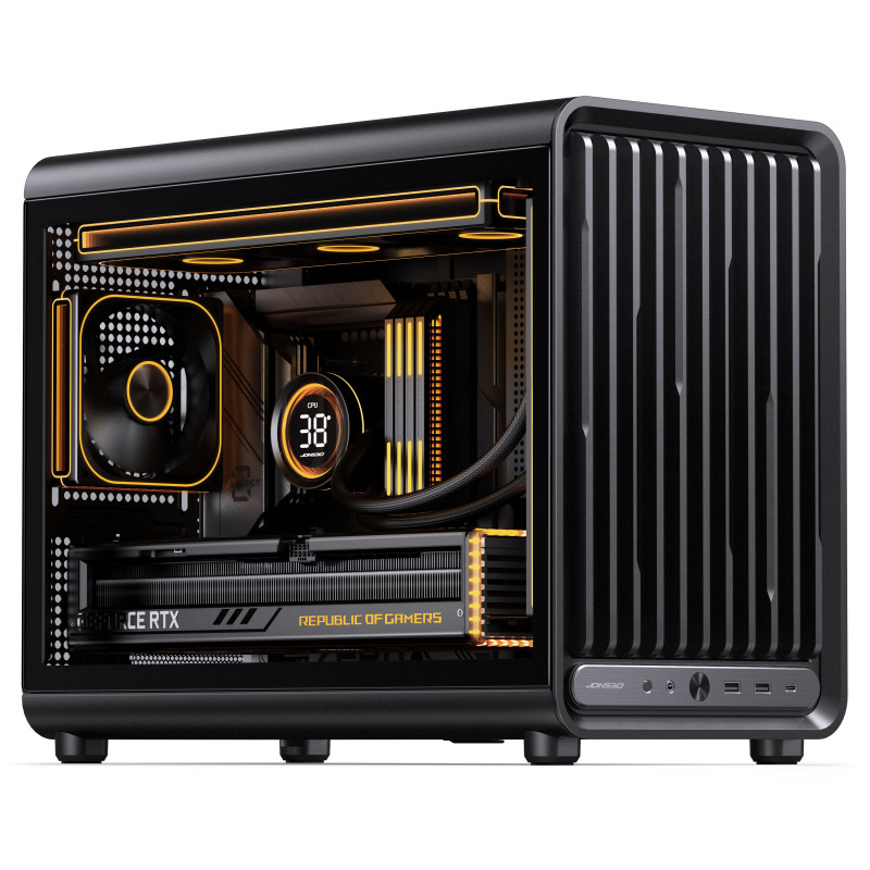 Jonsbo D33 STD pc-behuizing, minibehuizing, mATX, gehard glas, zwart (D33 STD BLACK)