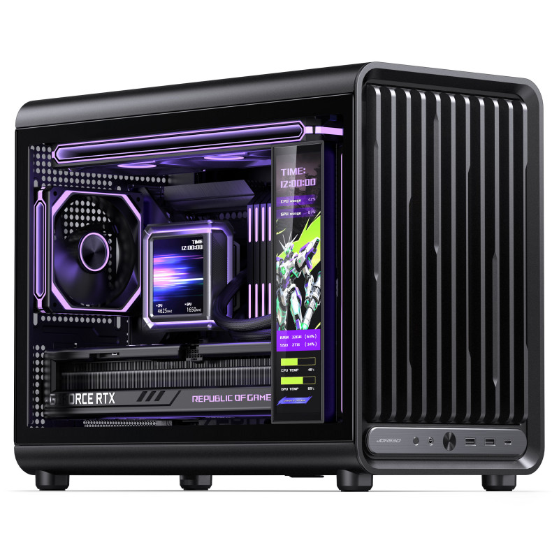 Jonsbo D33 STD pc-behuizing, minibehuizing, mATX, gehard glas, zwart (D33 STD BLACK)