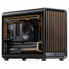 Jonsbo D33 Wood pc-behuizing, Micro-ATX, mATX, gehard glas, zwart, hout