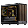 Jonsbo D33 Wood pc-behuizing, Micro-ATX, mATX, gehard glas, zwart, hout