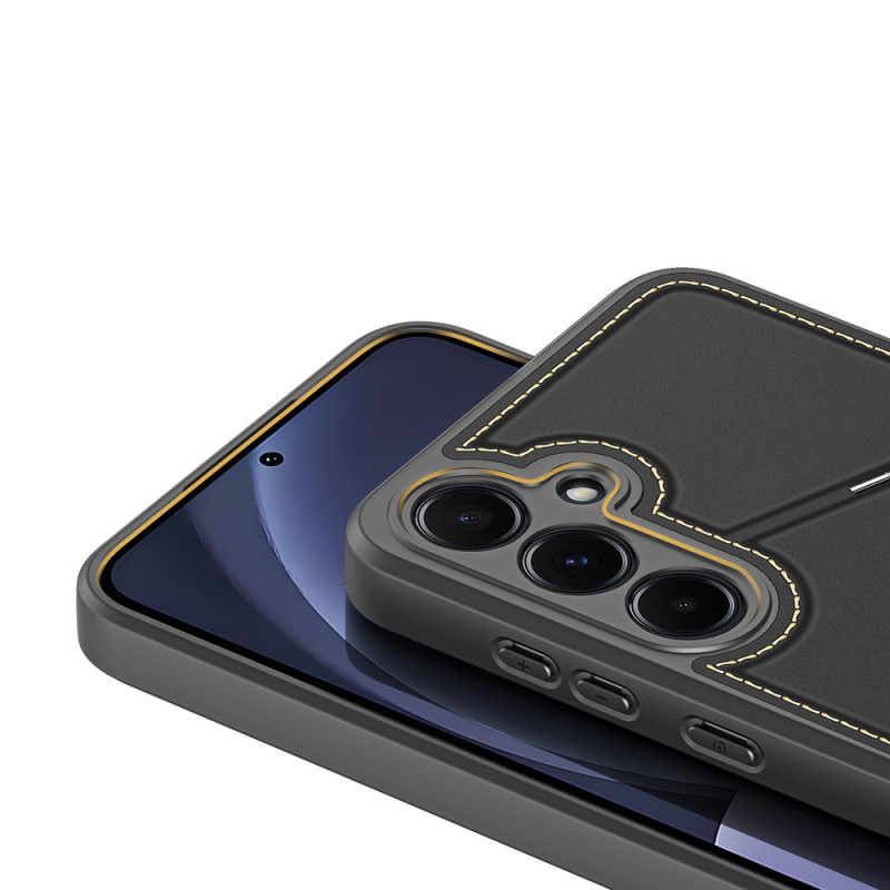 Dux Ducis Rafi II hoes voor Samsung Galaxy S25 met standaard en portemonnee, zwart