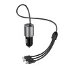 Dudao R5ProN autolader met ingebouwde 3-in-1-kabel (Lightning / USB-C / micro-USB), 3,4 A, 1 m, zwart