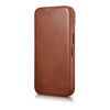 iCarer CE Oil Wax Premium Leather Folio Case magnetisch flipcase voor iPhone 14 Plus, MagSafe, bruin (AKI14220707-BN)