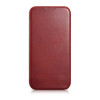 iCarer CE Oil Wax Premium Leather Folio Case magnetisch flipcase voor iPhone 14 Plus, MagSafe, rood (AKI14220707-RD)