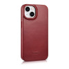 iCarer CE Oil Wax Premium Leather Folio Case magnetisch flipcase voor iPhone 14 Plus, MagSafe, rood (AKI14220707-RD)