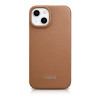 iCarer CE Premium Leather Folio Case magnetisch flipcase voor iPhone 14 Plus, MagSafe, bruin (WMI14220715-BN)