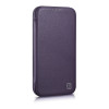 iCarer CE Premium Leather Folio Case magnetisch flipcase voor iPhone 14 Plus, MagSafe, donkerpaars (WMI14220715-DP)