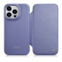 iCarer CE Premium Leather Folio Case leren flipcase voor Apple iPhone 14 Pro Max, MagSafe, lichtpaars (ICR419)