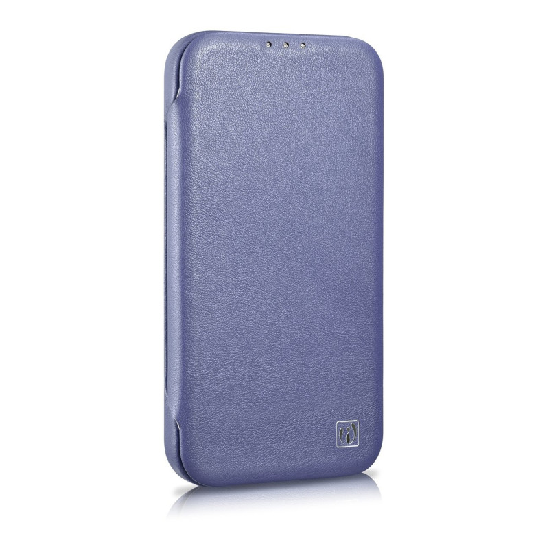 iCarer CE Premium Leather Folio Case leren flipcase voor Apple iPhone 14 Pro Max, MagSafe, lichtpaars (ICR419)