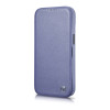 iCarer CE Premium Leather Folio Case leren flipcase voor Apple iPhone 14 Pro Max, MagSafe, lichtpaars (ICR419)