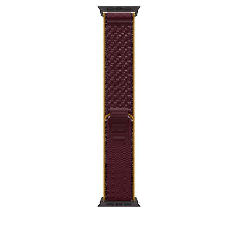 Apple Trail Loop smartwatchband 49 mm, bordeaux, M/L, afwerking in zwart titanium, MKA94ZM/A