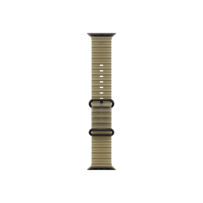 Apple Ocean Band smartwatchband 49 mm, halfdoorzichtig zeegrasgroen, afwerking in zwart titanium, MKAV4ZM/A