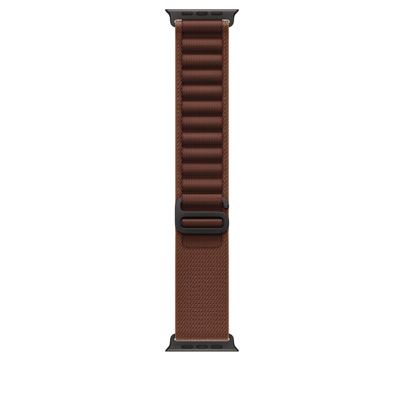 Apple Alpine Loop smartwatchband 49 mm, bordeaux, large, afwerking in zwart titanium, MKF24ZM/A