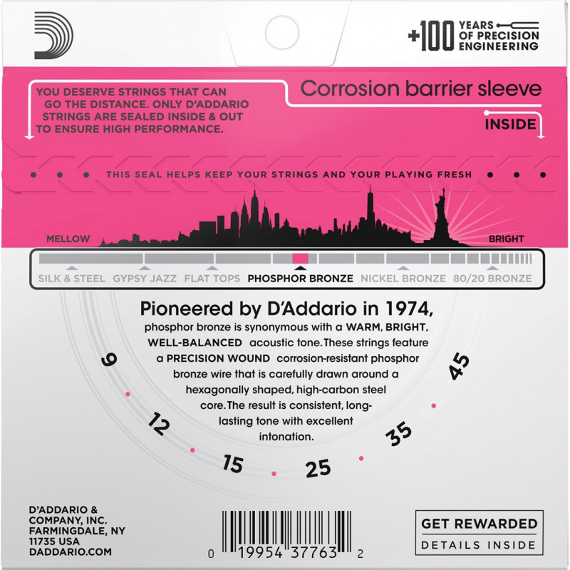 D'Addario EJ23 snaren voor akoestische gitaar, 9–45