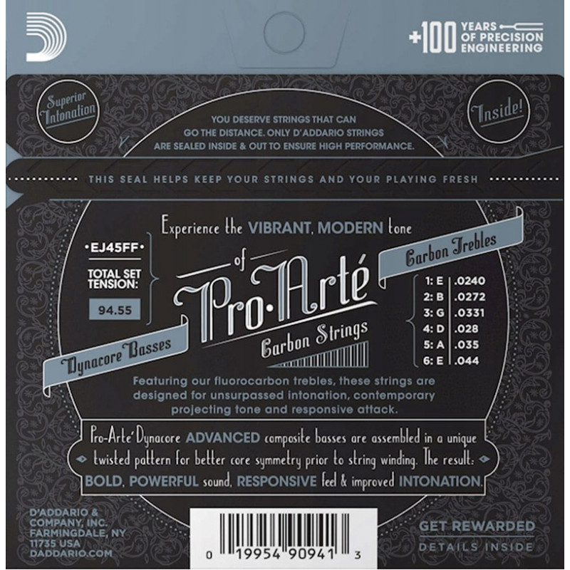 D'Addario EJ45FF Pro-Arté Carbon snaren voor klassieke gitaar