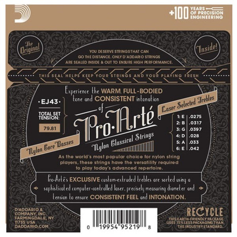 D'Addario EJ43 Pro-Arté Carbon snaren voor klassieke gitaar