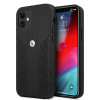 BMW BMHCP12SRSPPK Curve Perforate leren hardcase voor Apple iPhone 12 mini, zwart