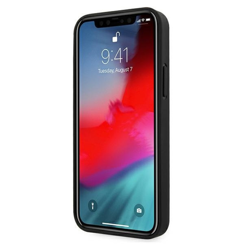 BMW BMHCP12SRSPPK Curve Perforate leren hardcase voor Apple iPhone 12 mini, zwart