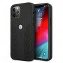 BMW BMHCP12MRSPPK Curve Perforate leren hardcase voor Apple iPhone 12 / 12 Pro, zwart
