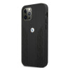 BMW BMHCP12MRSPPK Curve Perforate leren hardcase voor Apple iPhone 12 / 12 Pro, zwart
