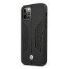 BMW BMHCP12MRSCSK Perforate Sides leren hardcase voor Apple iPhone 12 / 12 Pro, zwart