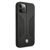 BMW BMHCP12MRSCSK Perforate Sides leren hardcase voor Apple iPhone 12 / 12 Pro, zwart