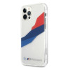 BMW BMHCP12LSKTGT Motorsport Tricolor hardcase voor Apple iPhone 12 Pro Max, transparant
