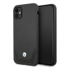 BMW BMHCN61RSWPK Leather Perforate hardcase voor Apple iPhone 11, zwart